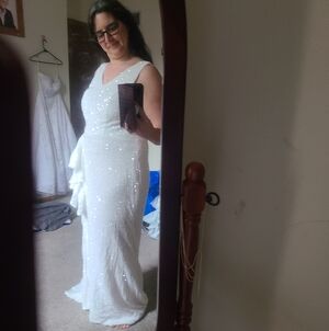 Elegant White Sequin Dress